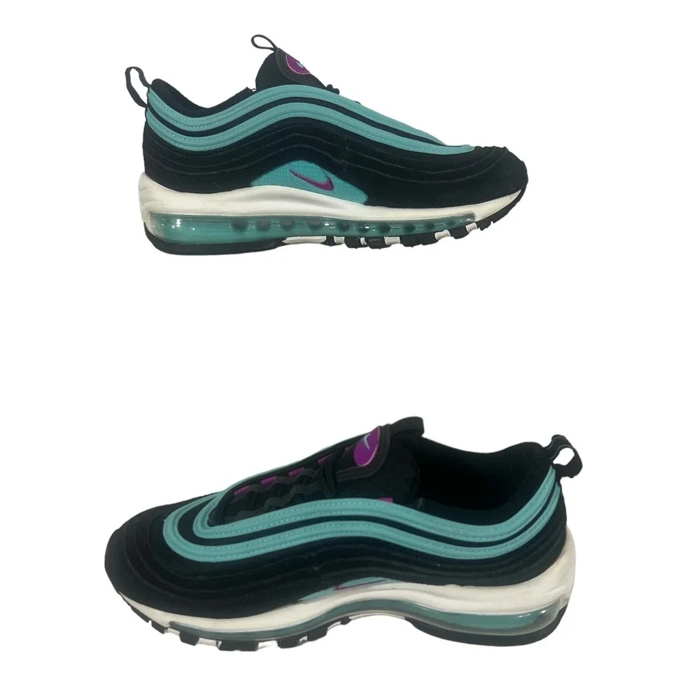 Nike Air Max 97 Black Hyper Violet Run Athletic Sneaker Size 5.5Y 921522-015 - Picture 3 of 6